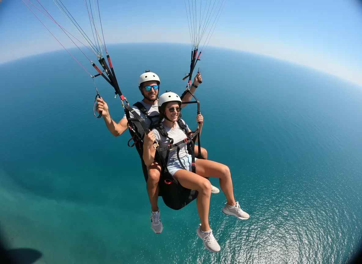 Селфи в небе - эмоции от полета на параплане в тандеме